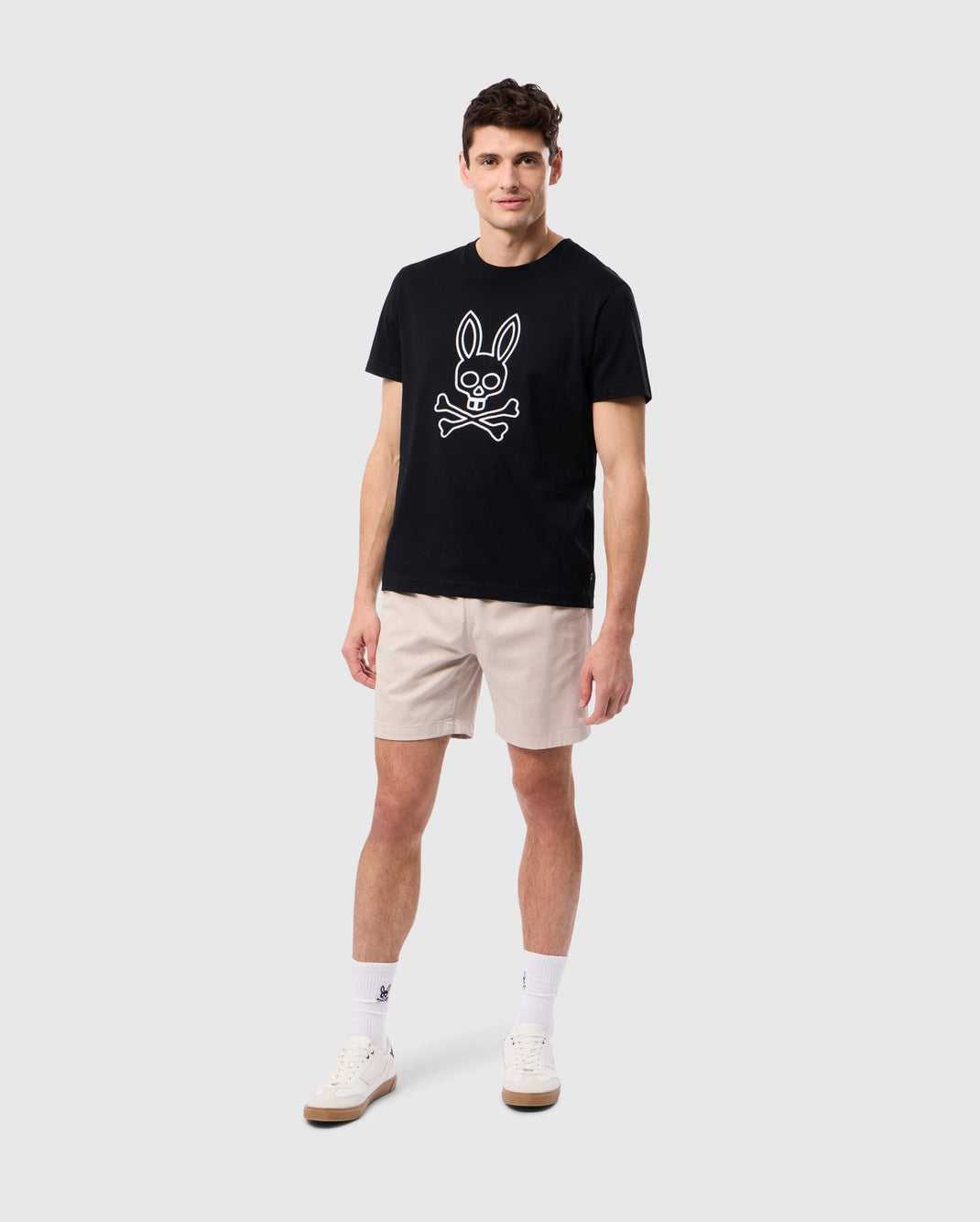 Tees Psycho Bunny Sheldon Graphic Tee Noir Homme | IGR-42274569